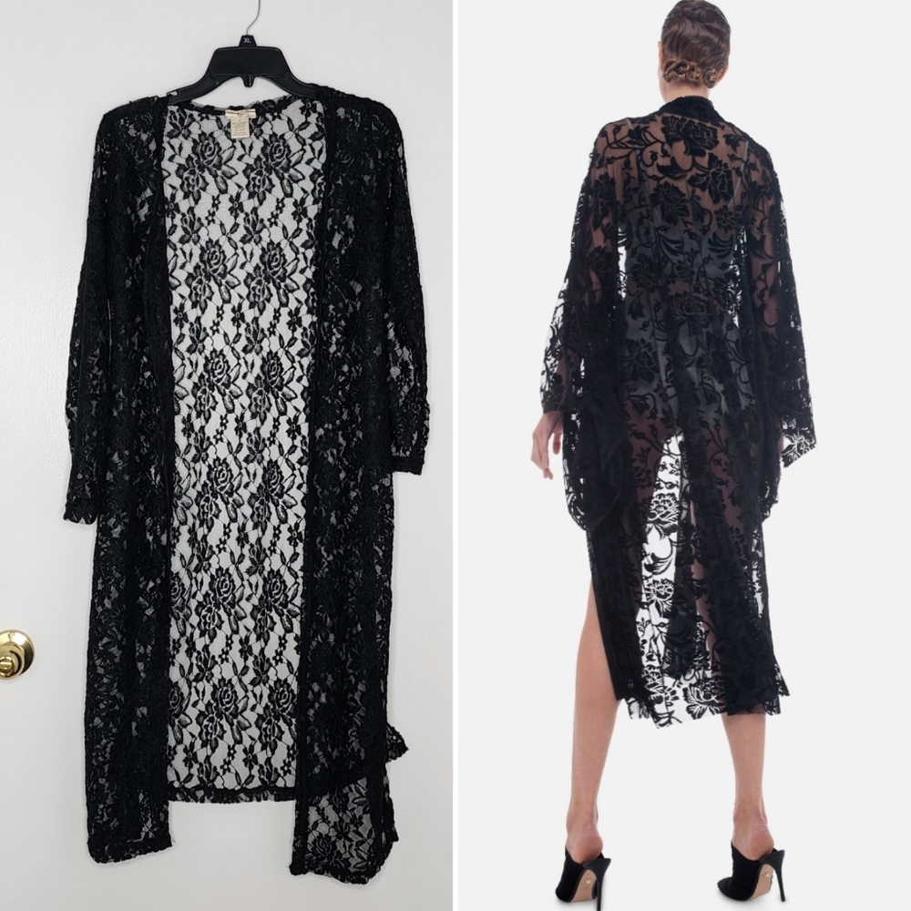Black Lace Duster New Without Tags - image 1